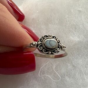 Elegant Sterling Silver Ring with Opal Stone